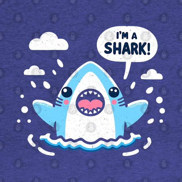 Cheerful I'm A Shark! Distressed Sharky by SubtleSplit